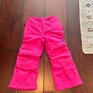 Lands' End Bright Pink Kids Snow Pants